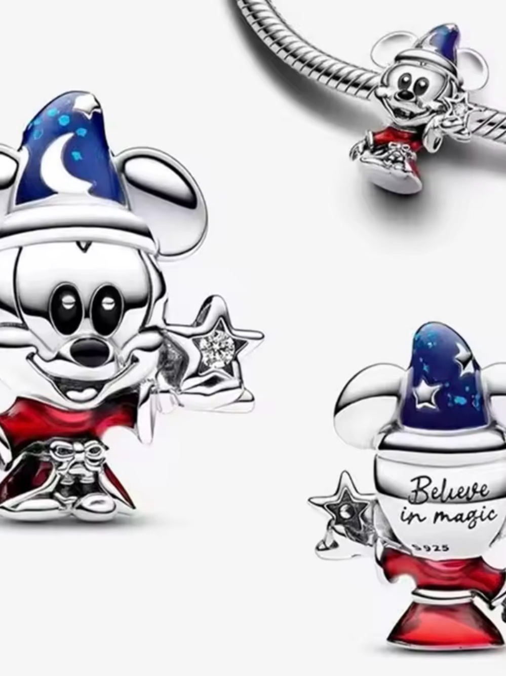 Pandora Disney Mickey Sorcerer Charm - Blue & Red